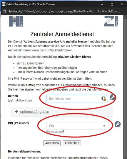 Agrarportal Hessen OAuth