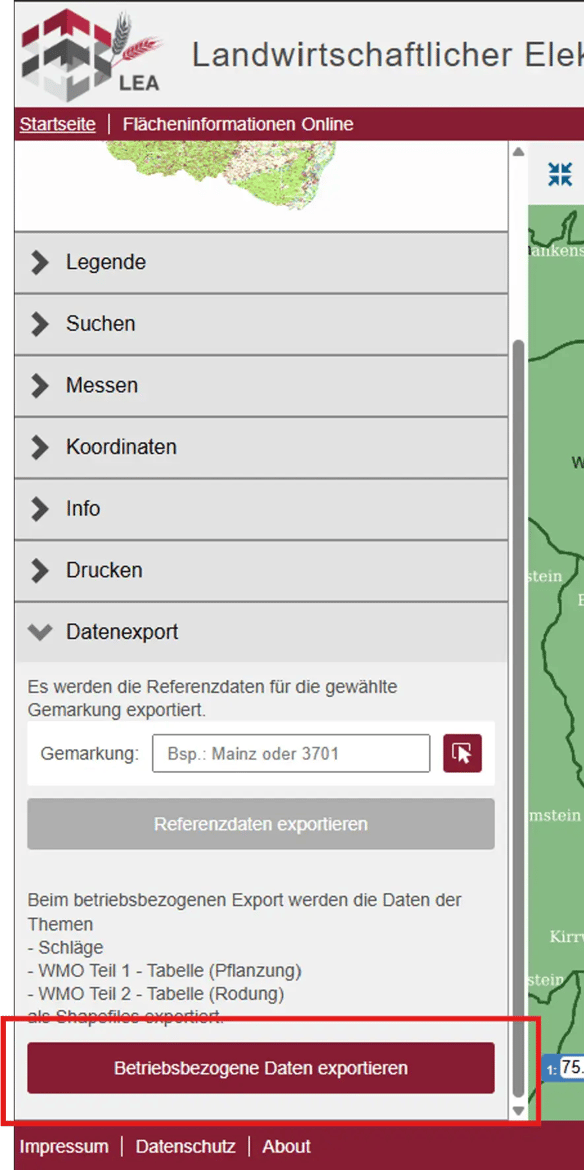 LEA RLP Datenexport Shape Betriebsdaten