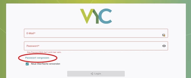Login - Passwortvergessen
