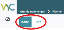 VYC - Area - Karte Liste