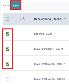 VYC - Area - Liste Checkbox