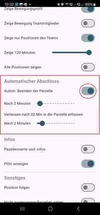 VYC - Einstellungen Autoabschluss