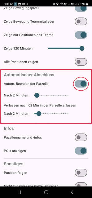 VYC - Einstellungen Autoabschluss