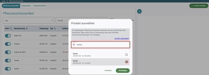 VYC - Lager - BVL - import