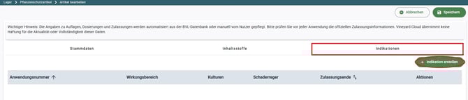 VYC - Lager - Indikation