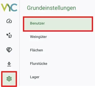 VYC - Menü - Benutzer