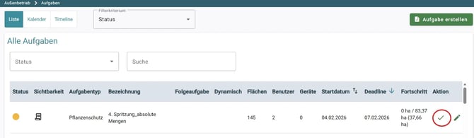 VYC - Order - Abschließen