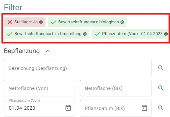 VYC - Order - Bewirtschaftungseinheit - Filter