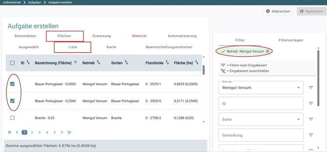 VYC - Order - Flächen