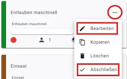 VYC - Order - Timeline abschliessen