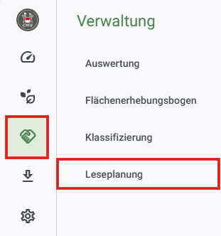 VYC-Menü-Leseanmeldung