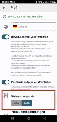 VYC-Profil-Einstellungen