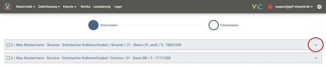 VineyardCloud - FEB - Flächen ausklappen