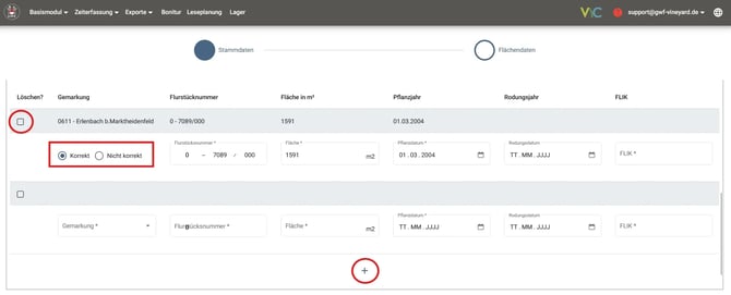 VineyardCloud - FEB - Flurstück
