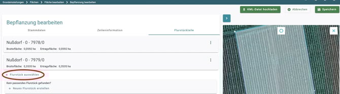 neu_VYC - Area - Flurstück auswählen